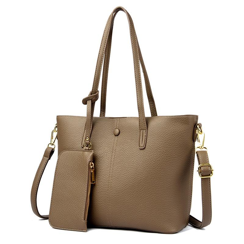 Women's bag New women's shoulder bag Large capacity handbag Soft leather messenger bag Atmospheric tote bag