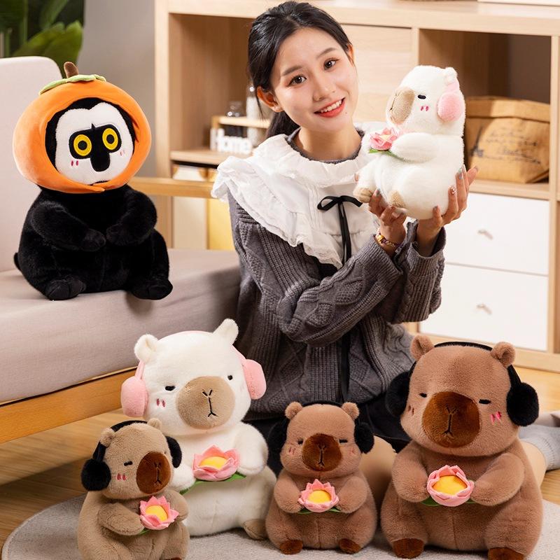 Cute Kapibala Capybara Doll Persimmon Persimmon Ruyi Monkey Doll Guinea Pig Plush Toy Doll Children's Pillow