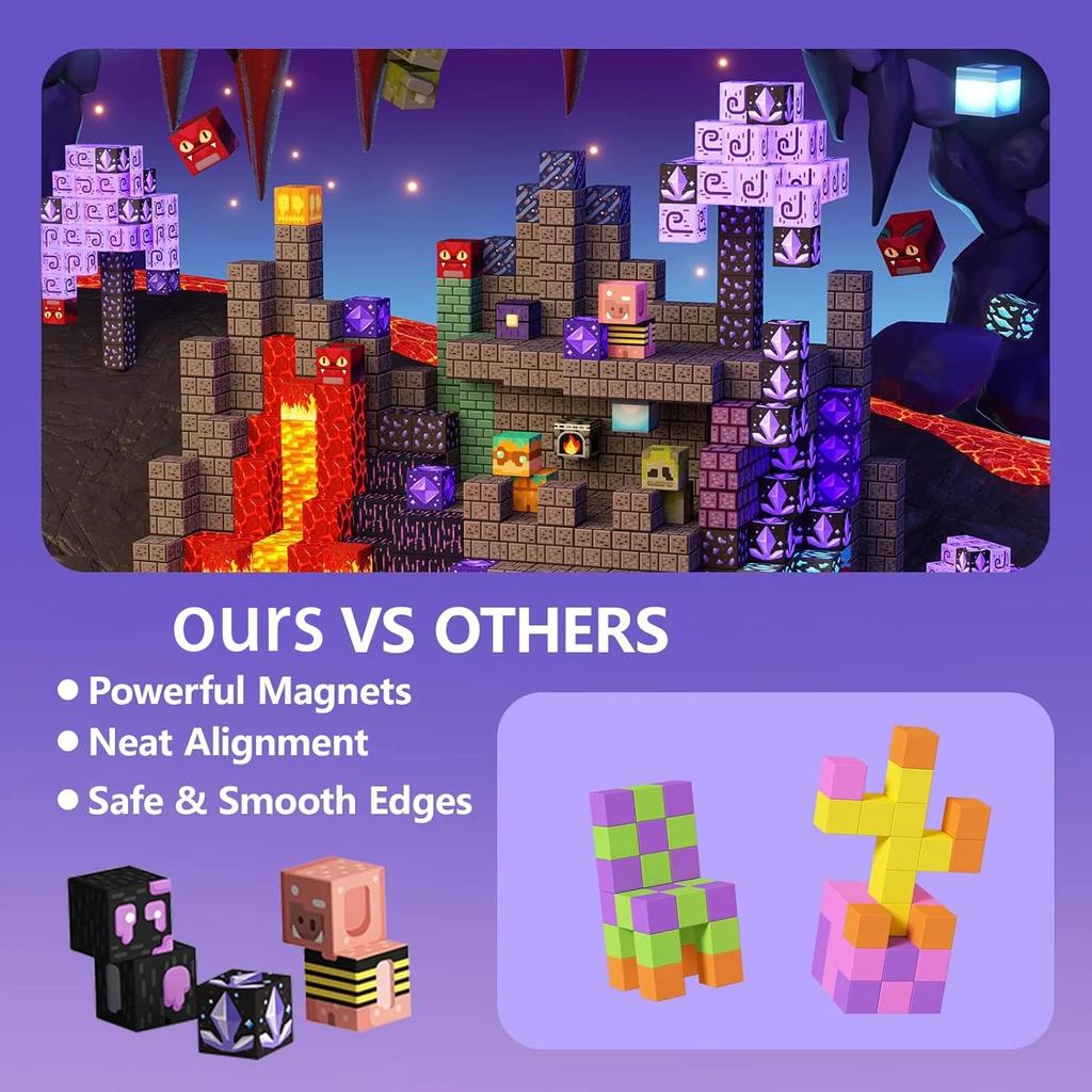 Magnetic Building Blocks Mine World Magnetic Cave World Brick Cube Toys Set STEM Sensory 2025 Best Gift for Boy Girl Children
