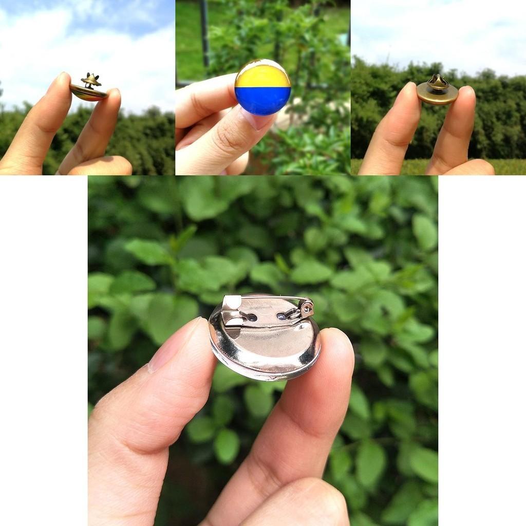 Unisex Metal Pin Badge With Ukraine Flag Design