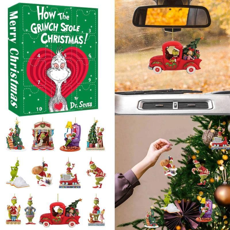 Kreativní Grinch Odpočítávání Vánoce S Okouzlujícími Akrylovými Ozdobami Pro Sváteční Dekoraci