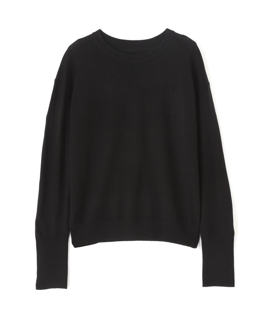N Natural Beauty Jersey Crew Neck Black Basic Women's Wool-Blend Sweater,