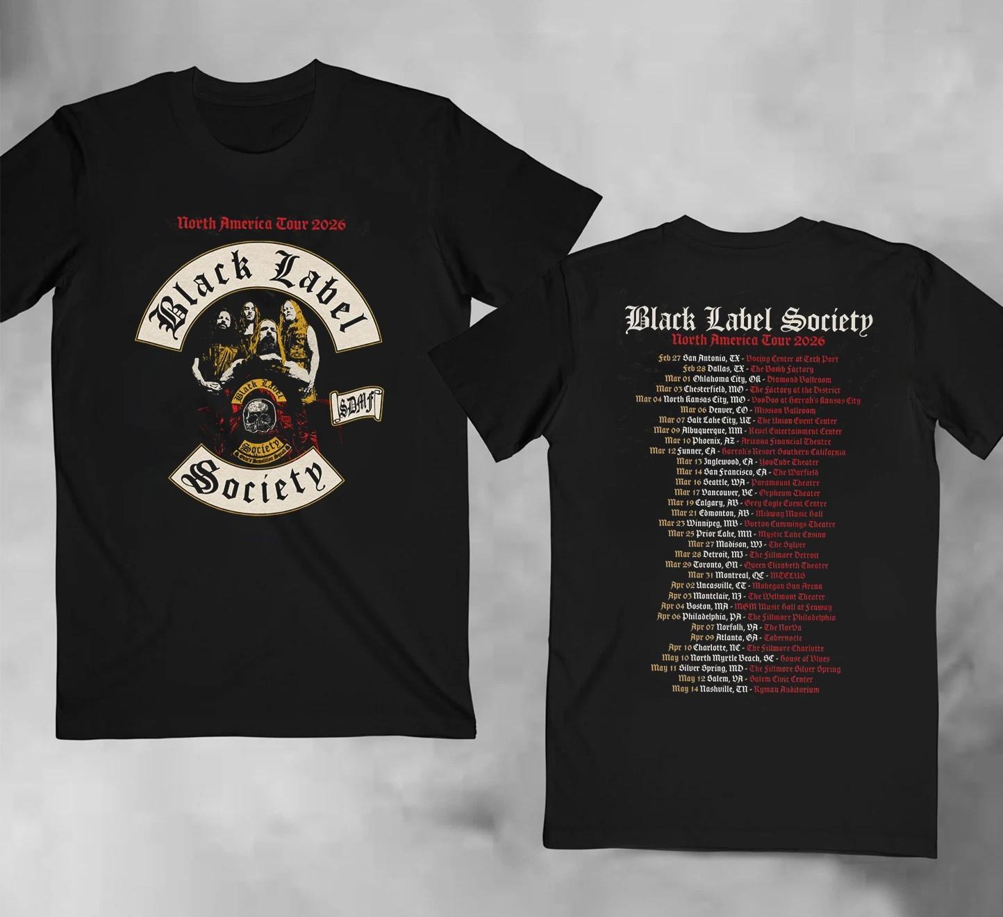 BLACK LABEL SOCIETY north america 2026 Gift For Fans Shirt YH196 S