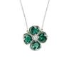 Women's Silver Emerald Four-Leaf Clover Necklace - Elegant Everyday Accessory for Birthday or Qixi Gifts