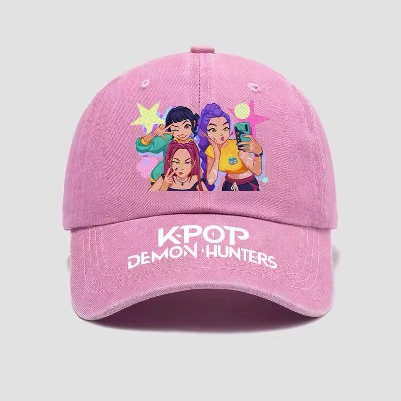Demon Hunter Girls' Printed Baseball Cap, Retro Baseball Cap, Casual Cotton Sports Washed Cap