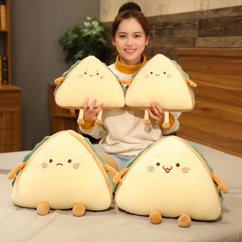 Cute And Cozy Sandwich Cake Plush Pillow Cushion With Four Expressions