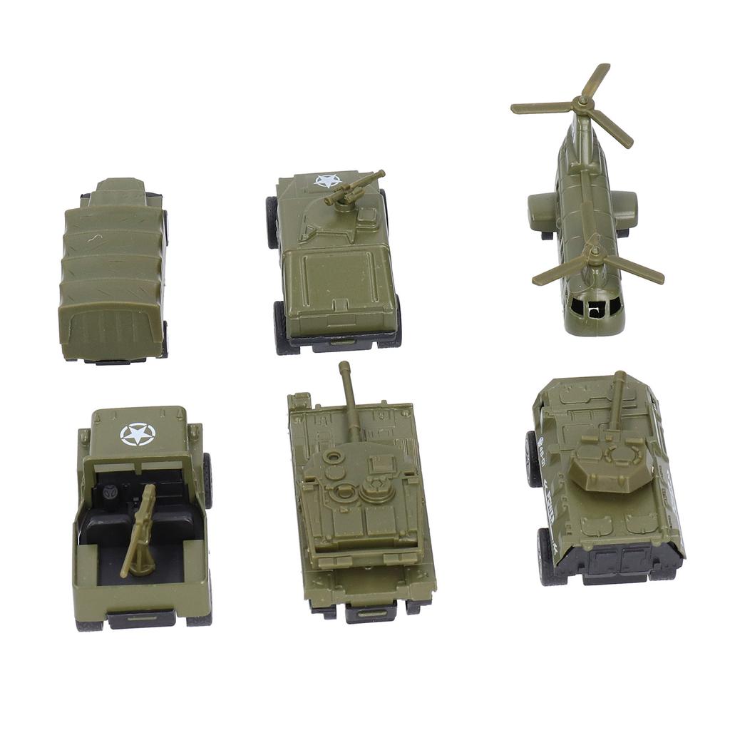 1:64 Scale Pull Back Military Vehicles Model Tank Truck Vehicle Models Children Car Toys6pcs / Set