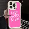 Phone Case for iPhone 17 Air 16E 15 16 Pro Max Girl Boss Lady Pink Cover 14 Plus 13 12 Mini Soft Shell Silicone Fundas