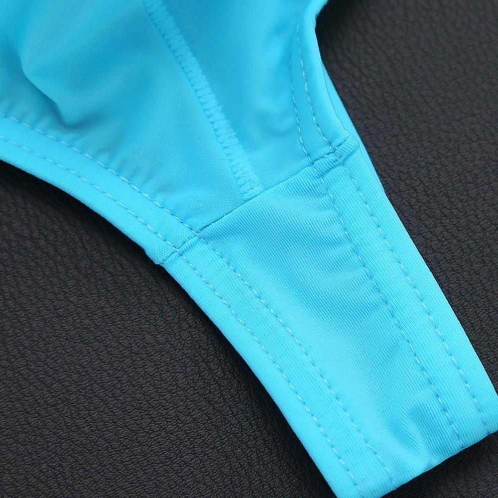 Creative Transparent Ice Silk Thongs Large Size Briefs T Back Panties Ultra-thin Low Waist Mesh Underpants Male
