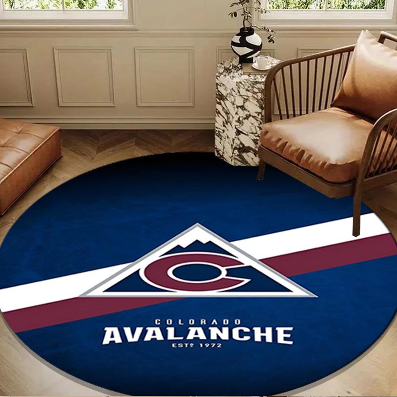 Avalanche Team Spirit Round Rug for Livingroom,Bedroom, Palyroom, Chair Rug, Area Rug, Circle Carpet, Large Size Decor Fan Christmas Gift