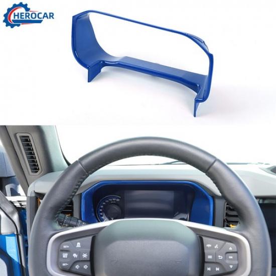 Blue Dashboard trument Frame Trim Decor Cover Bezels For Ford Bronco +