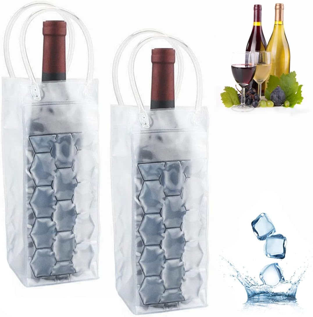 

Ice Wine Bag Holder Champagne Beer Cooler Wine Glass Holder Whisky Can Drink Cooler Gel Cooling Chiller Bar Accessories жовтий