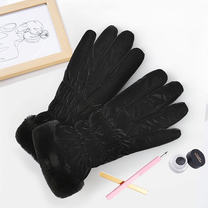 

Women Winter Fleece Thickened Warm Plush Cotton Waterproof Touch-Screen Gloves For Outdoor Riding Mountaineering Ski Gloves One Size
