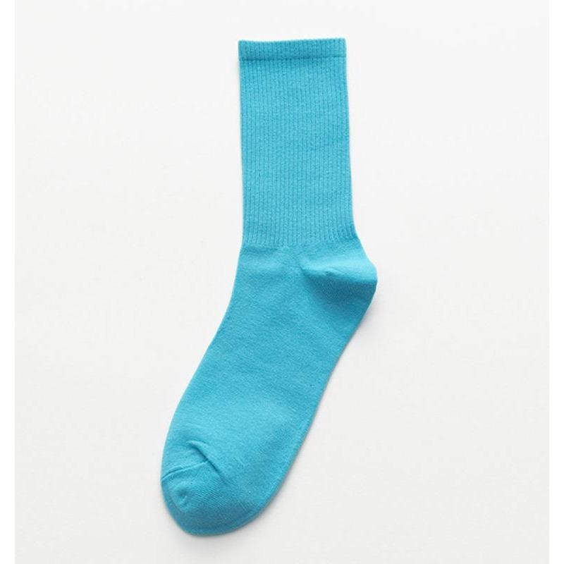 CHAOZHU Ins Fashion 40+ Colors Combed Cotton Skateboard Women Men Socks Unisex Stretch Soft 4 Seasons Fit Basic Daily Sock