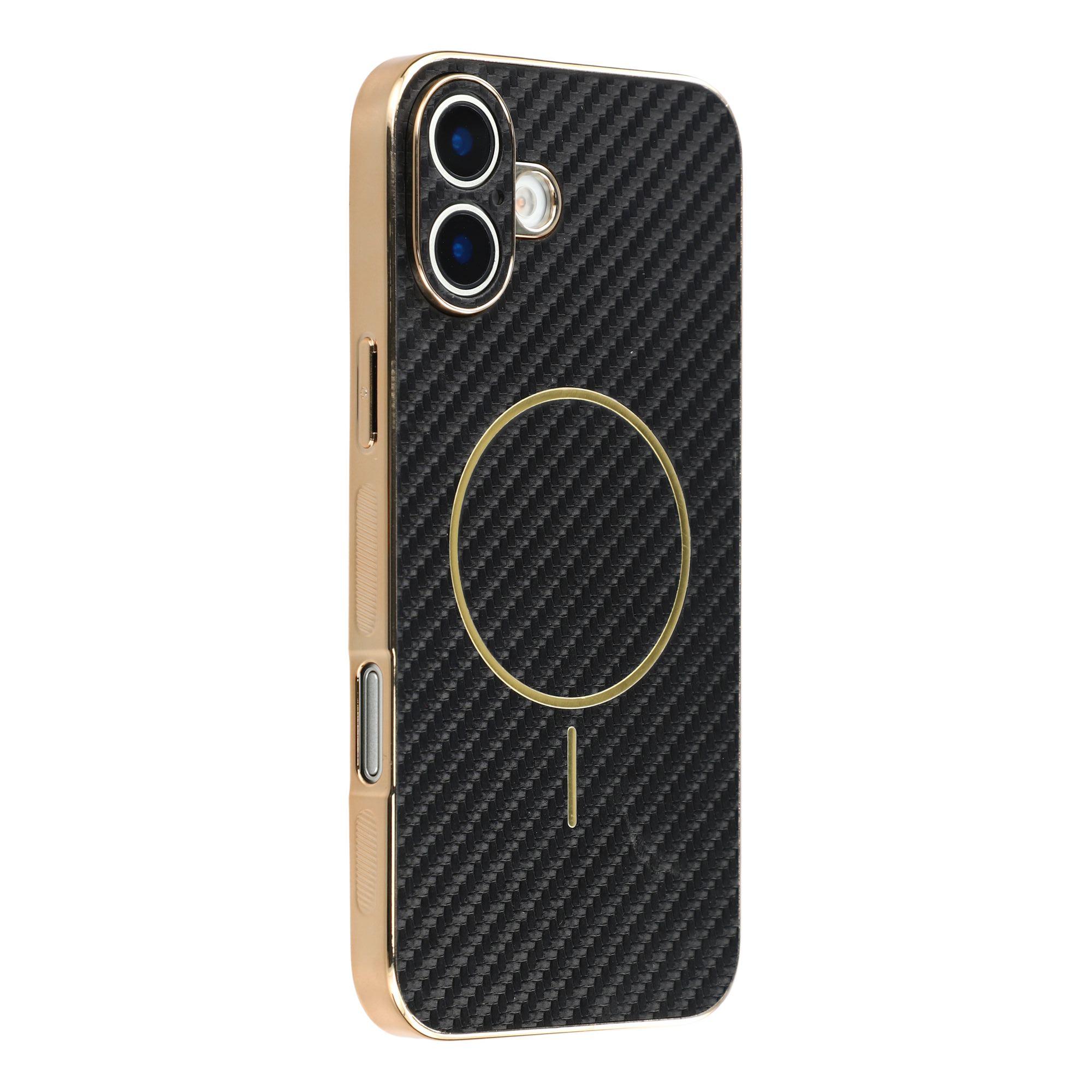 

For iPhone 17 Phone Case Carbon Fiber Textured Electroplated TPU Back Cover