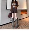 2024 Women's High-Waisted Wide-Leg Wool Shorts: Slimming A-Line Booty Shorts for Autumn/Winter