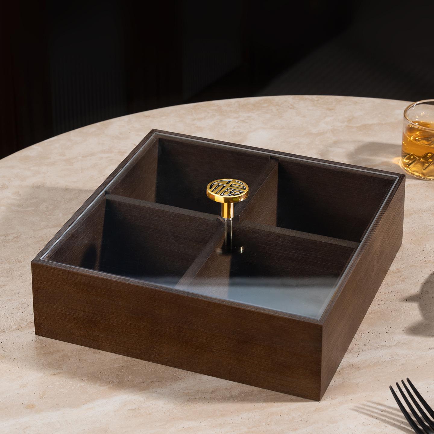 2026 Modern Chinese Compartment Dried Fruit & Snack Storage Box for Luxurious Living Room