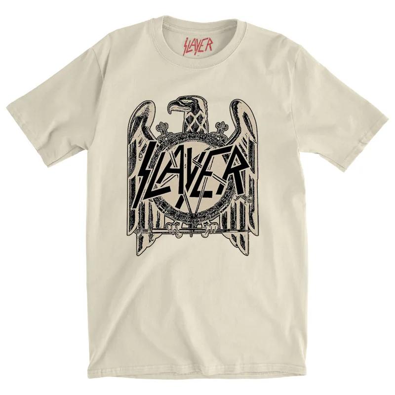 2024 Summer Fashion Men Print Slayer T Shirt O Neck Short Sleeve Band Casual T-shirt Oversize Loose American Street T-Shirt