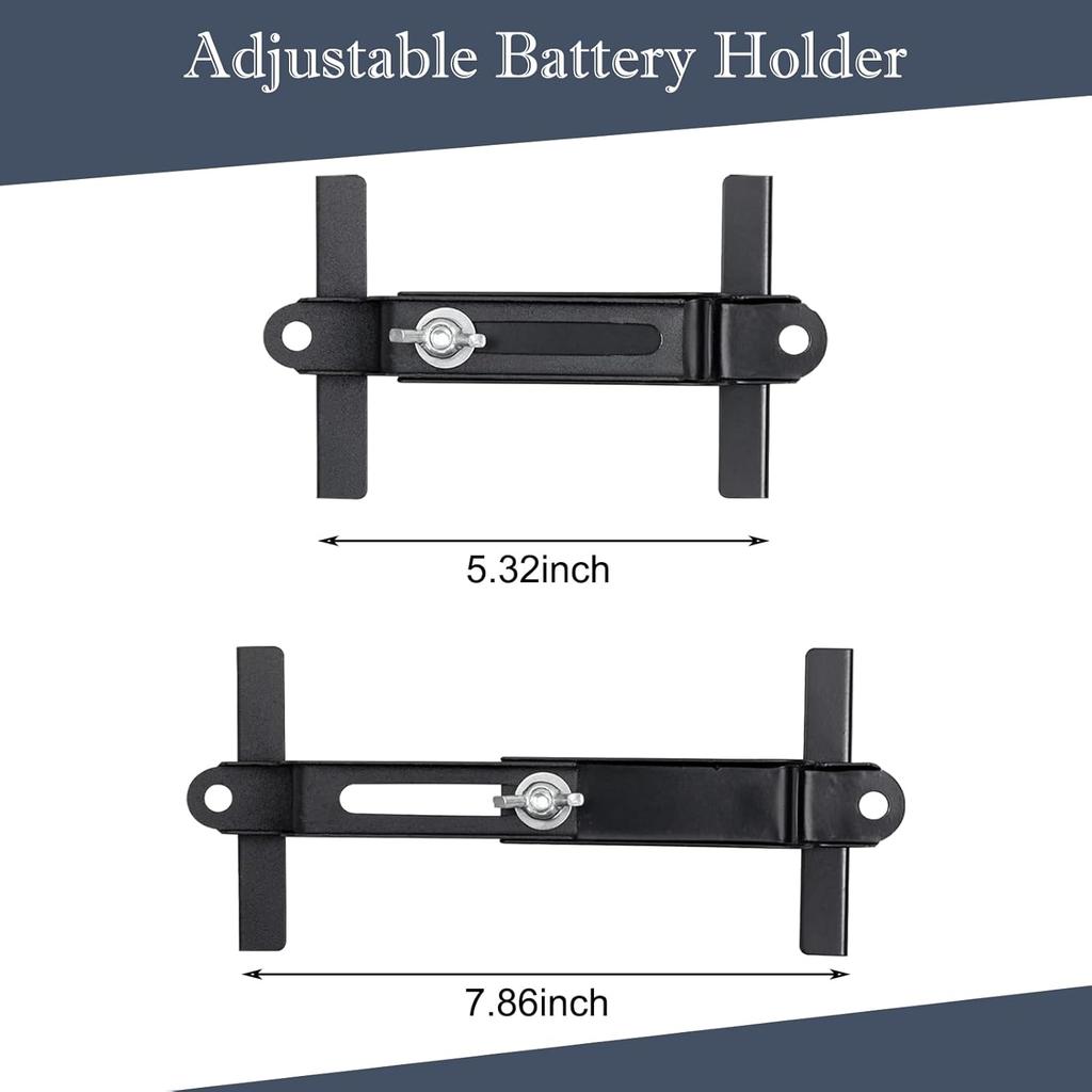 1 PC Car Bracket with J Bolt, Durable Thickened Adjustable Fixed Battery Holder Replacement accessoriesr, Universal Automotive Ship (Black),