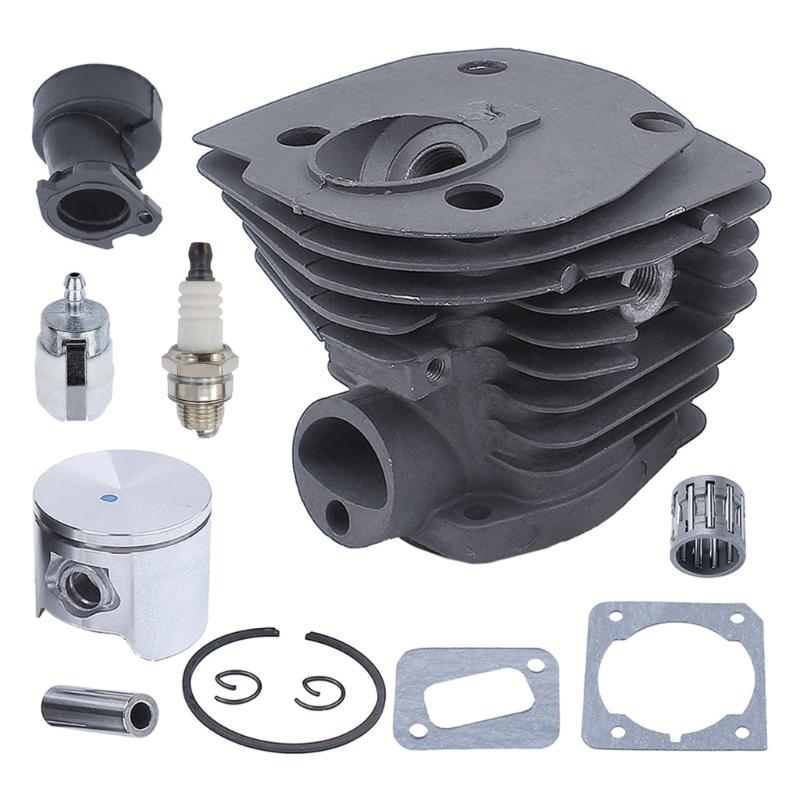 Chainsaw Parts Accessories Cylinder Piston Gasket Kit Replacement 44MM Nikasil Plated Chainsaw Cylinder Piston Gasket