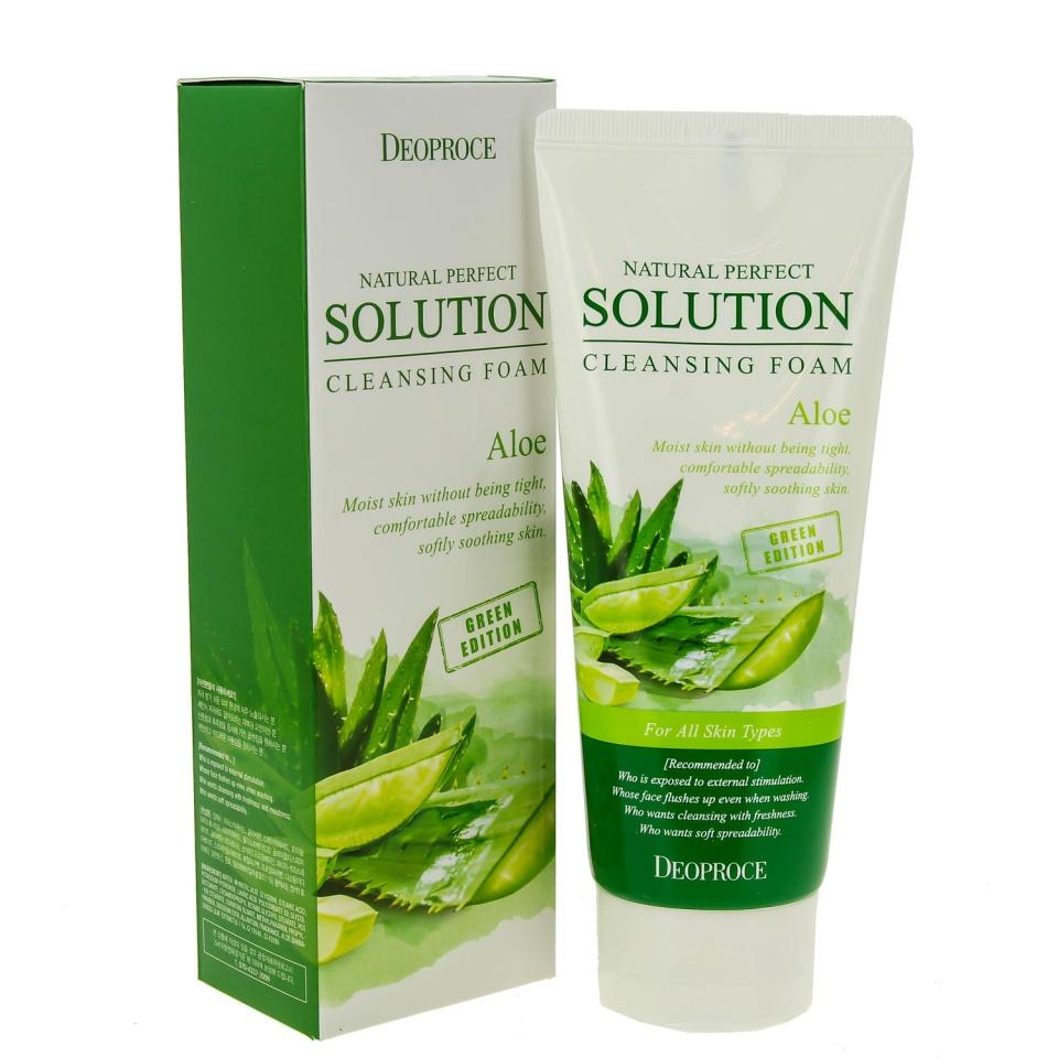 

Пенка для умывания с экстрактом алоэ вера DEOPROCE NATURAL PERFECT SOLUTION CLEANSING FOAM GREEN EDITION ALOE 170г