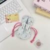59302 Cute Rabbit Ears Floral Bouquet Mouth Drawstring Storage Bag Outdoor Portable Cosmetics Lipstick Hand Bag