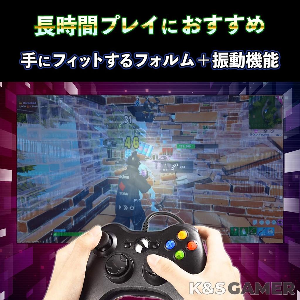 Controller Gamepad USB Controller Compatible with Steam PC K&SGAMER Xbox-style (Pulse Red)