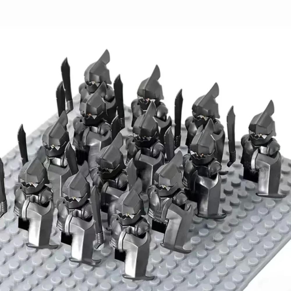 13Pcs Mini Gondor Battle Spearman Body Gurad Infantry VS Roman Solider Eomer Rohan Warriorr Figures Blocks Set Toys for Kids