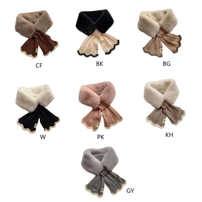 Damen Strickschal Niedlicher Kragen Nackenwickel Damen Verdicken Winter Nackenwärmer Überkreuzt Pelzig Verdicken Schal