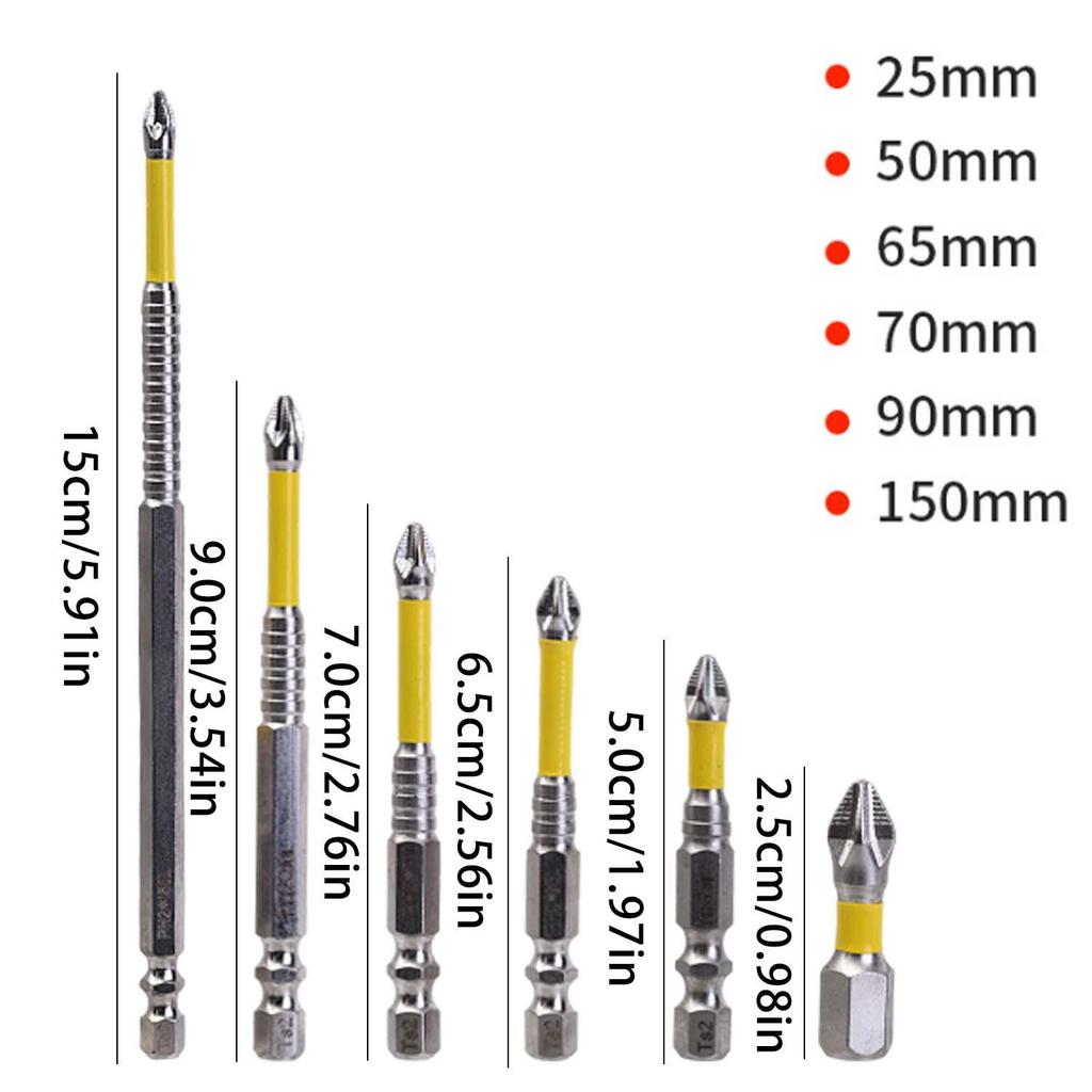 Non-slip Magnetic Batch Head Cross Head Hardness Screwdriver Drill Bit Impact Driver Bits Screw Hand Tools 25/50/65/70/90/150mm