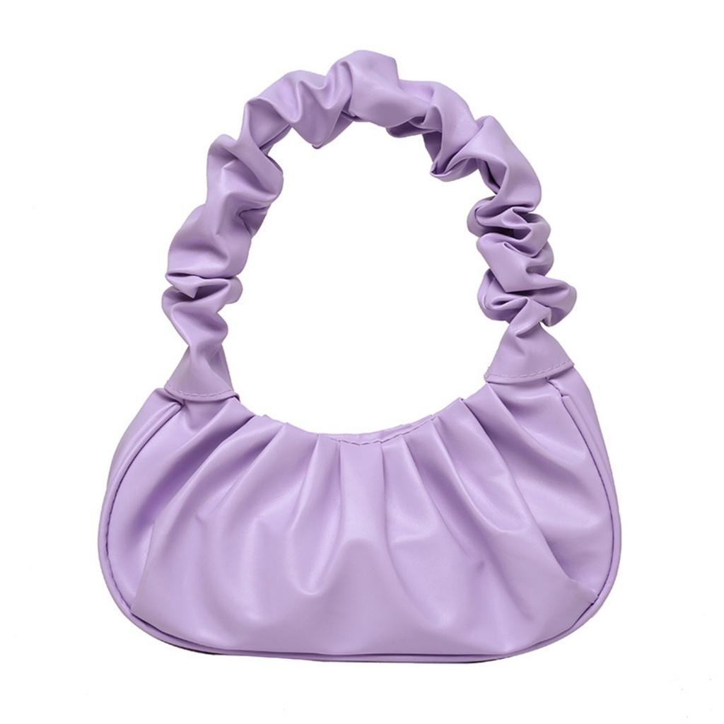 Bag Girl, Korean Version One Shoulder Dumpling Bag, French Bag, Fashionable Cloud Bag, Pleated Handbag, Armpit Bag