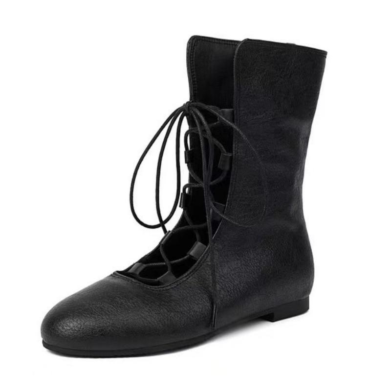 

Женские ботинки Chelsea на плоской подошве, кроссовки, зимняя обувь 2025 года, новые готические гладиаторские туфли из полой кожи, трендовые зимние ботинки Botas Mujer 42 чёрный