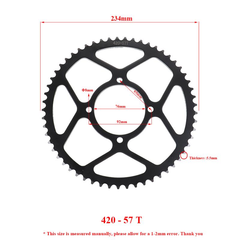 420 51T 57T 60T 76MM Sprocket for 50CC 70CC 90CC 110CC 125CC 140CC 160CC Pit Dirt Bike ATV Quad Motorcycle Buggy Go Kart Parts