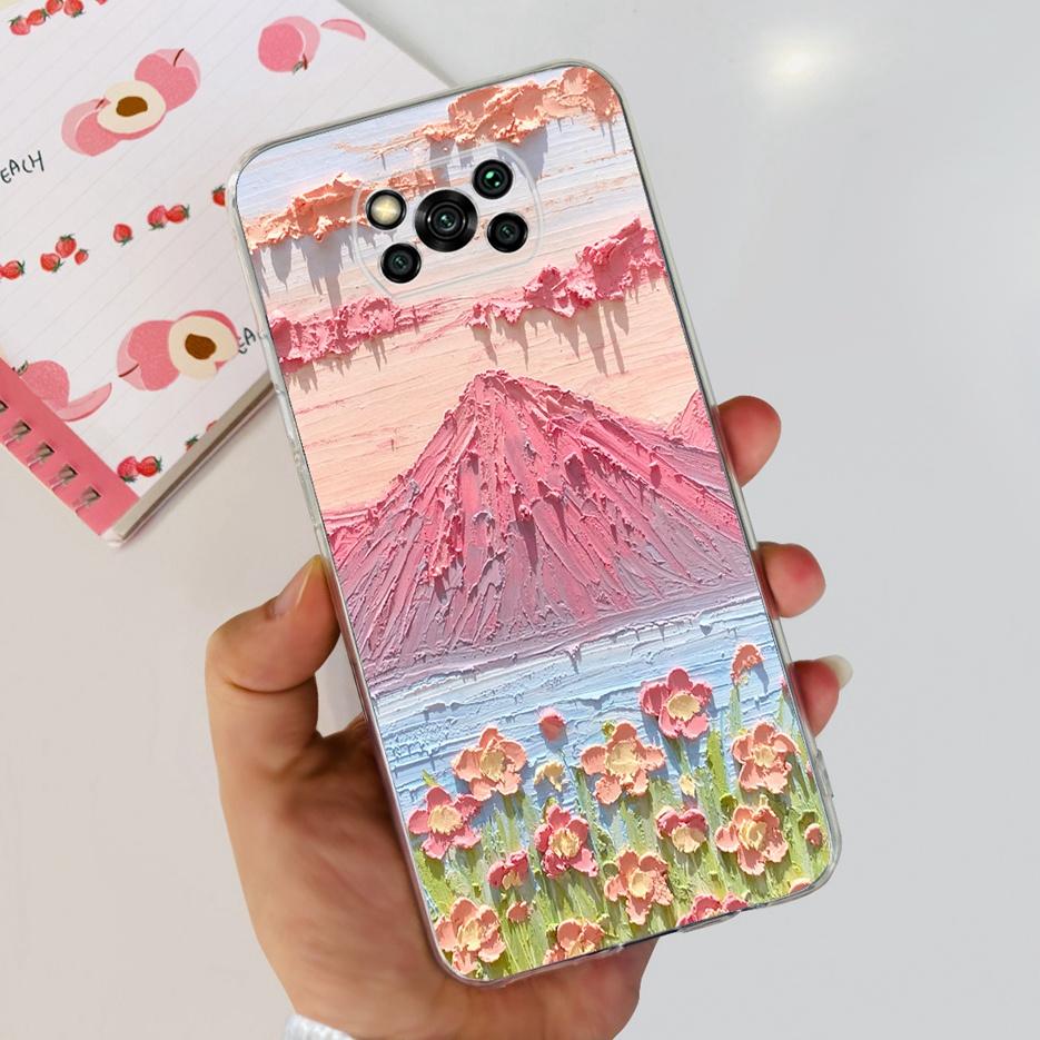 För Xiaomi Poco X3 Pro Fodral Ny Mode Målat Skydd Genomskinligt Silikon Mjukt TPU Telefonfodral För Xiaomi Poco X3 NFC PocoX3 Pro Skal