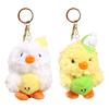 Baseball Duck Keychain Couples Plush Toy for Bags Backpacks Soft Stuffed Animal Keyring