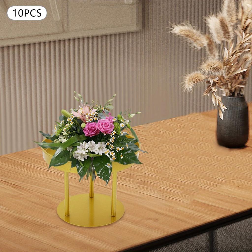 10 Circular Flower Racks with a Diameter of 20cm and a Height of 15cm (3 Support Rods), , Decoration,
