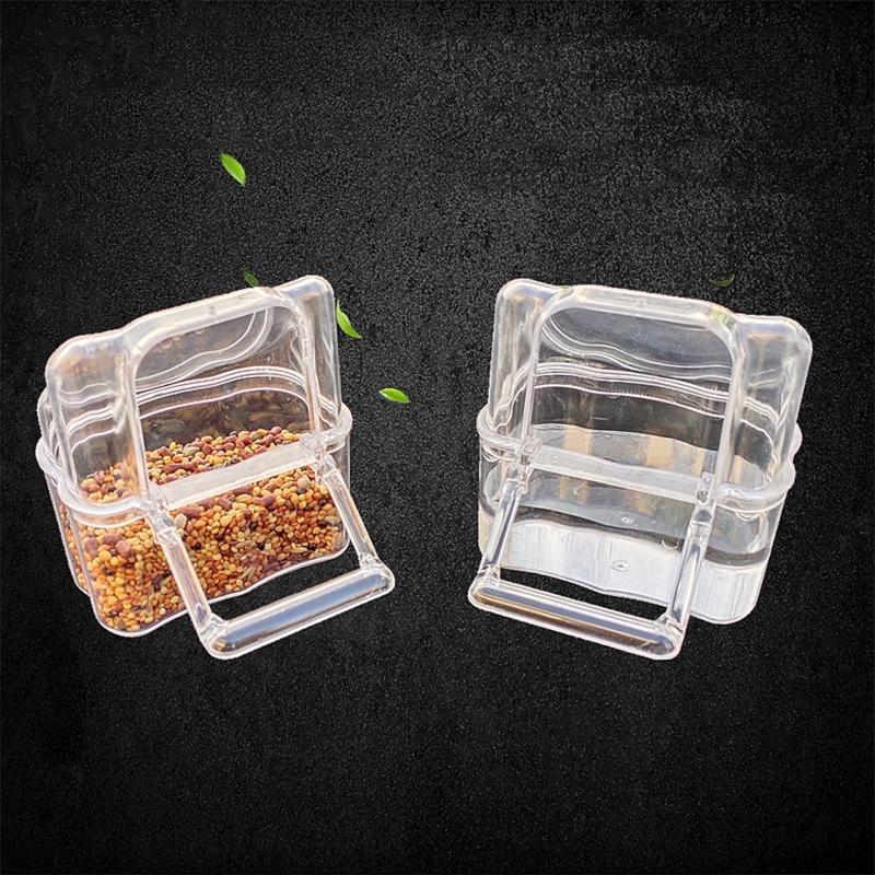 Transparent Bird Supplies Bird Cage Feeder Plastic Easy To Install Use and Clean Durable Plastic Bird Gift