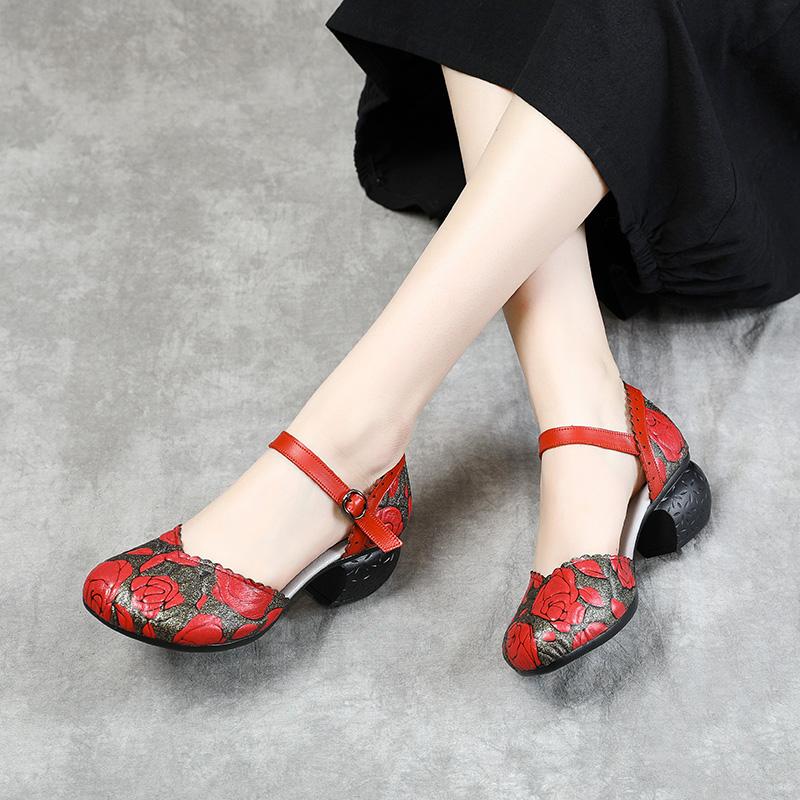 Fashion GKTINOO 2025 Summer Women Shoes Genuine Leather Women Pumps Handmade Comfortable Vintage Style High Heels Sandals Women Sandalia