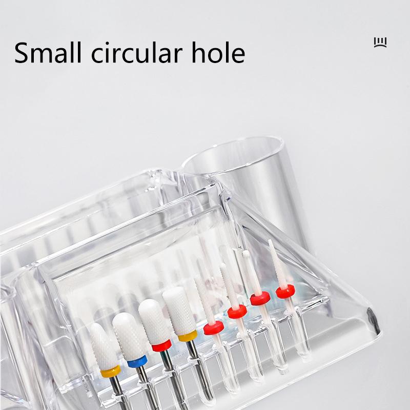 Nail Drill Bits Holder Display Clear Nail Display Box Transparent Makeup Storage Organizer Nail Manicure Tools