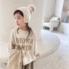 Autumn Korean Style Solid Color Letter Print Kids Long Sleeve Pullover Sweatshirt
