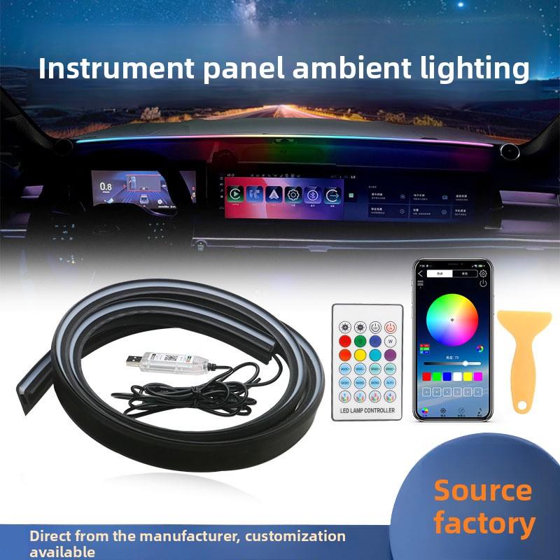 Iridescent Acrylic Instrument Panel Trim Ambient Light 5V 13W No Wiring Required App-controlled Car Modification Lighting Strip