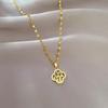 Kleine Klare Leichte Luxus Vierblatt-Blume Voll Diamant Halskette Weibliche Glückliche Schlüsselbeinkette Mit Schmuck