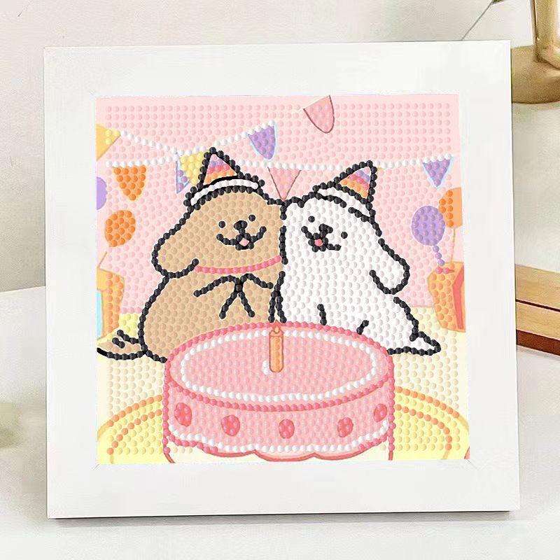 Ins Line Puppy Diamond Painting DIY Cute Cartoon Handmade Educational Gift for Kids