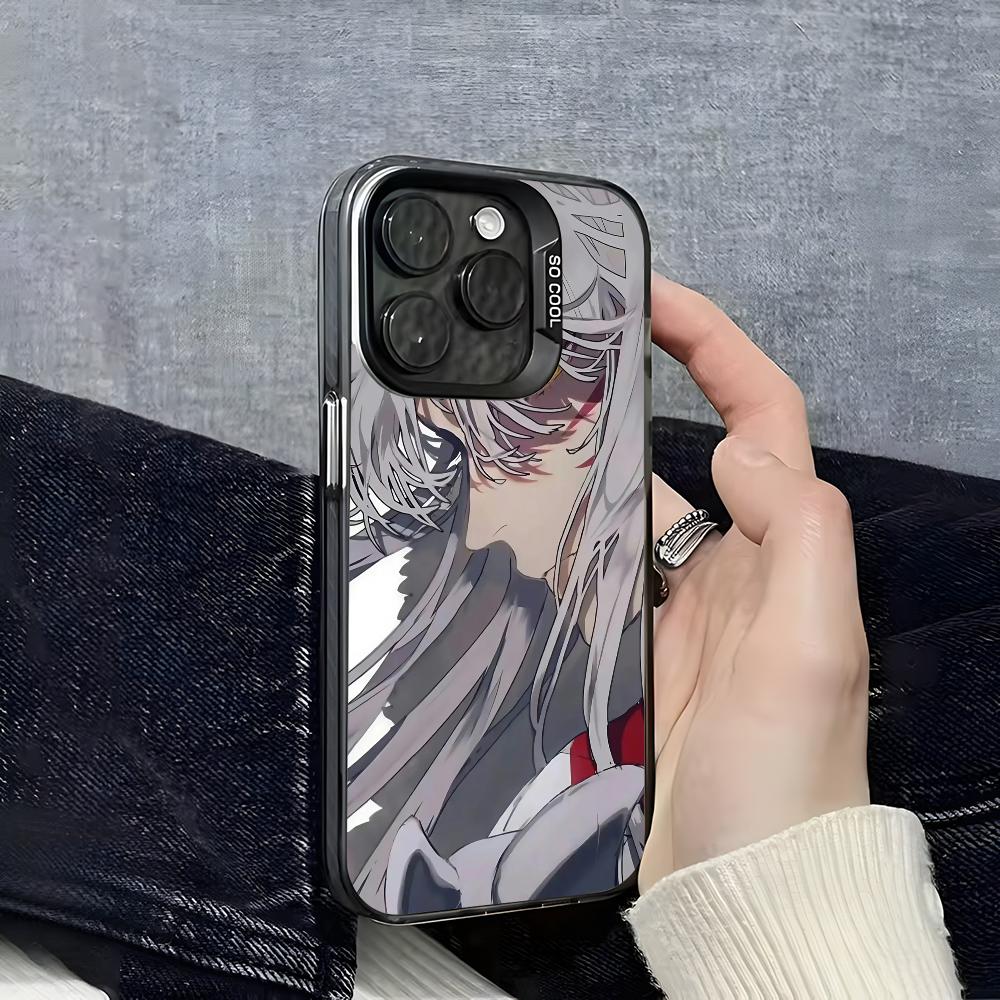 I-Inuyasha S-Sesshomaru Phone Case For iPhone 16 15 14 13 12 11 Pro Max Grey Black Matte Laser Metallic Aurora Funda