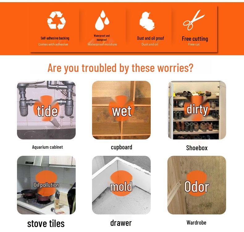 High-Temperature, Waterproof, Oil-Proof Kitchen Wall & Cabinet Stickers - Self-Adhesive Aluminum Foil