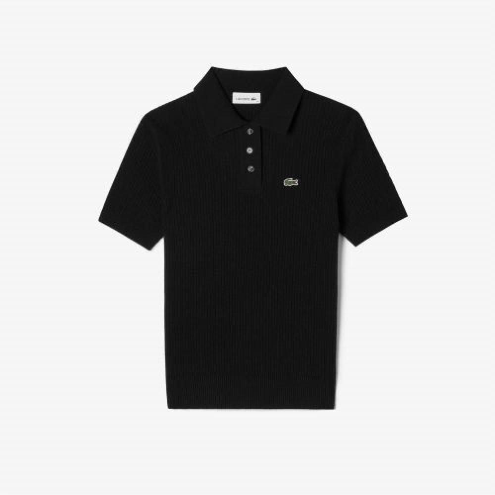 

LACOSTE Женский свитер-поло с короткими рукавами [черный] 038