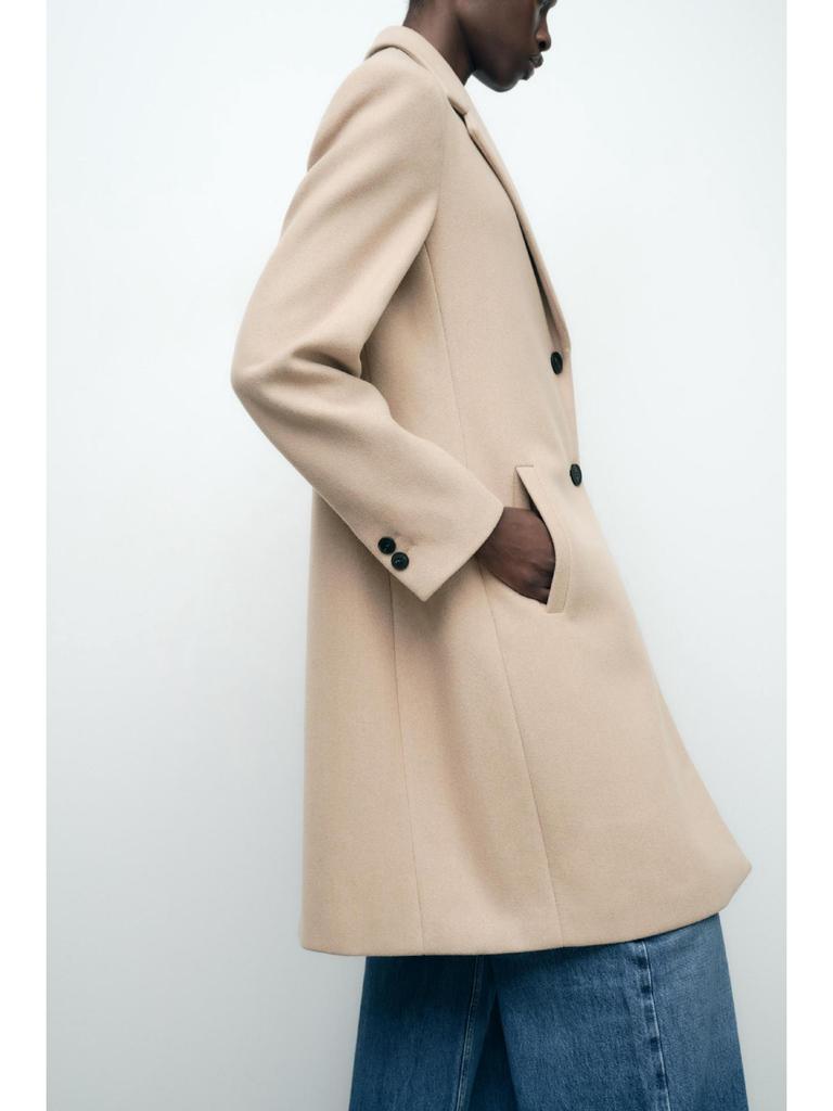 2024 Women's Off-White Long Sleeve Soft Lapel Coat - European & American Autumn Style