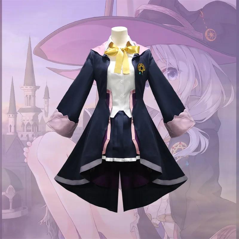 Anime The Journey of Elaina The Wandering Witch Cosplay Costume Hat Wig Outfit Majo No Tabitabi Lovely Women Party Dress