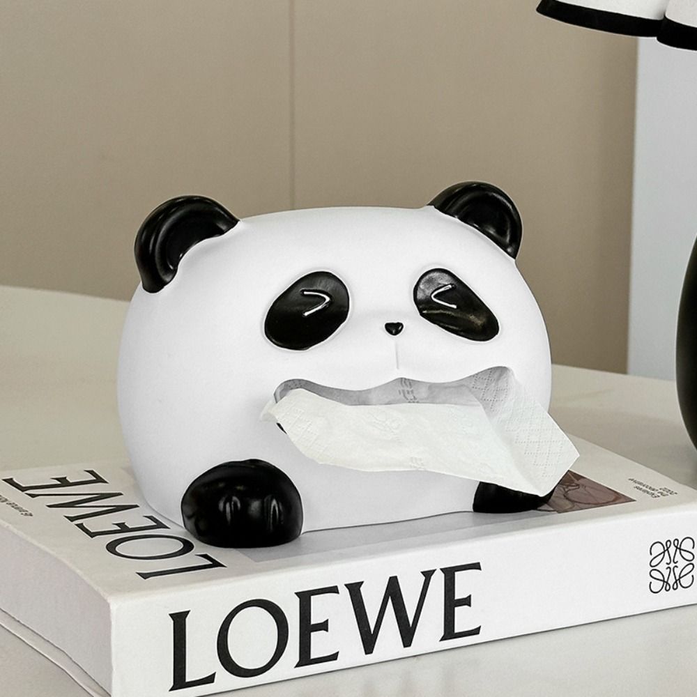 Panda Tissue Storage Box Cute Paper Container Home Decoration Paper Towel Case Office