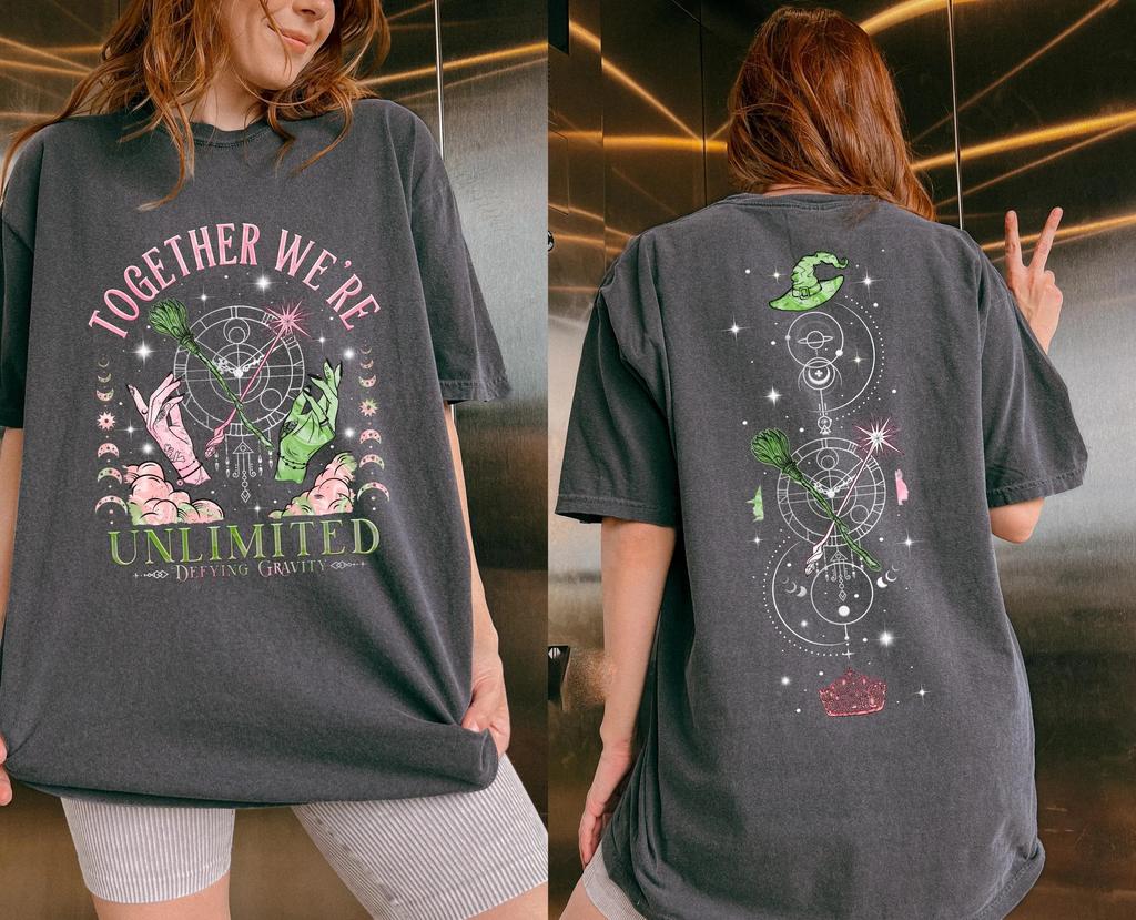 Together Were Unlimited Shirt Defy Gravity Shirt Wicked Witchcore Gift Pink Green Wicca Shirt Wizard Movie Fan Apparel